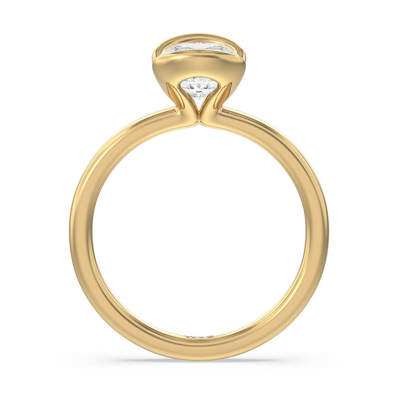 Seamless Half Bezel Solitaire Engagement Ring