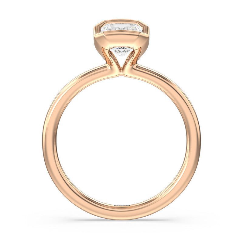 Seamless Half Bezel Solitaire Engagement Ring