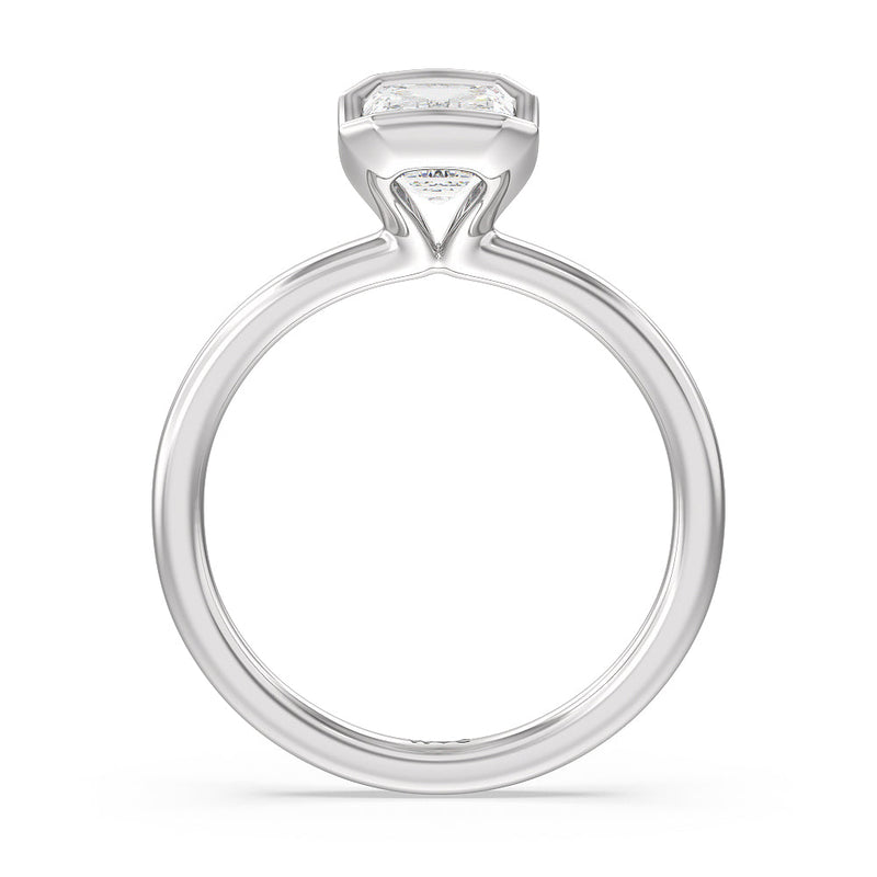 Seamless Half Bezel Solitaire Engagement Ring