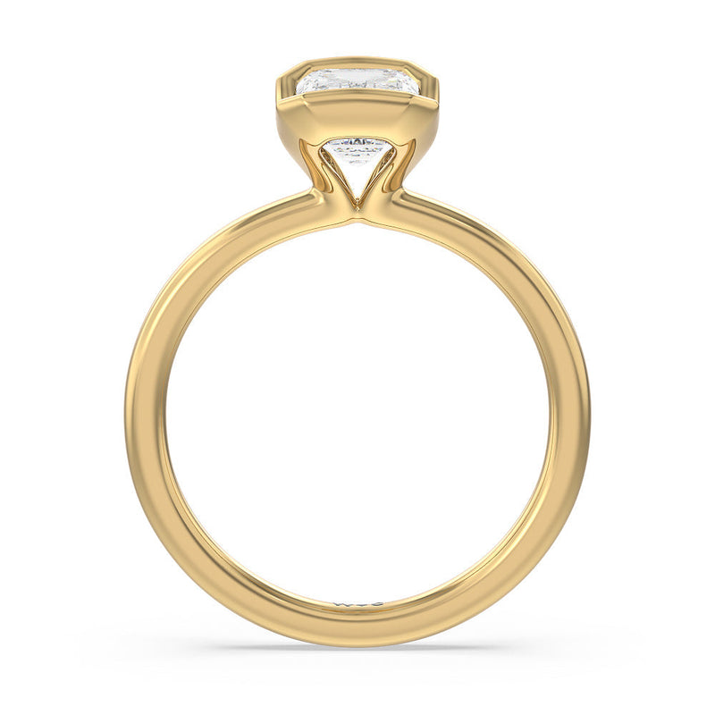 Seamless Half Bezel Solitaire Engagement Ring