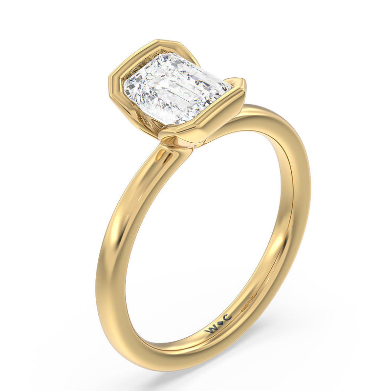 Seamless Half Bezel Solitaire Engagement Ring