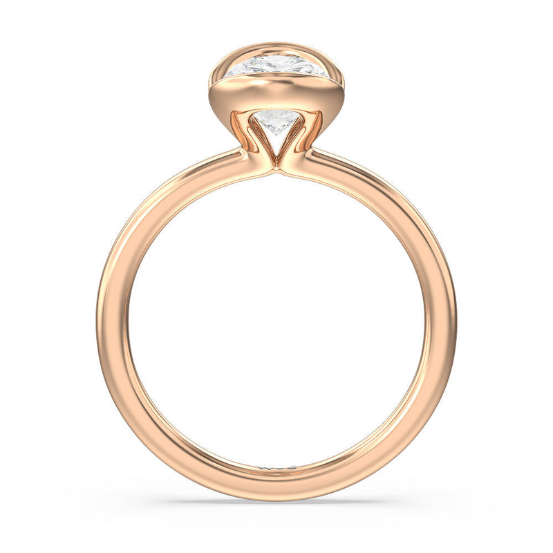 Seamless Half Bezel Solitaire Engagement Ring