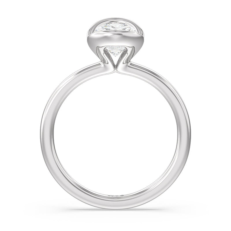 Seamless Half Bezel Solitaire Engagement Ring