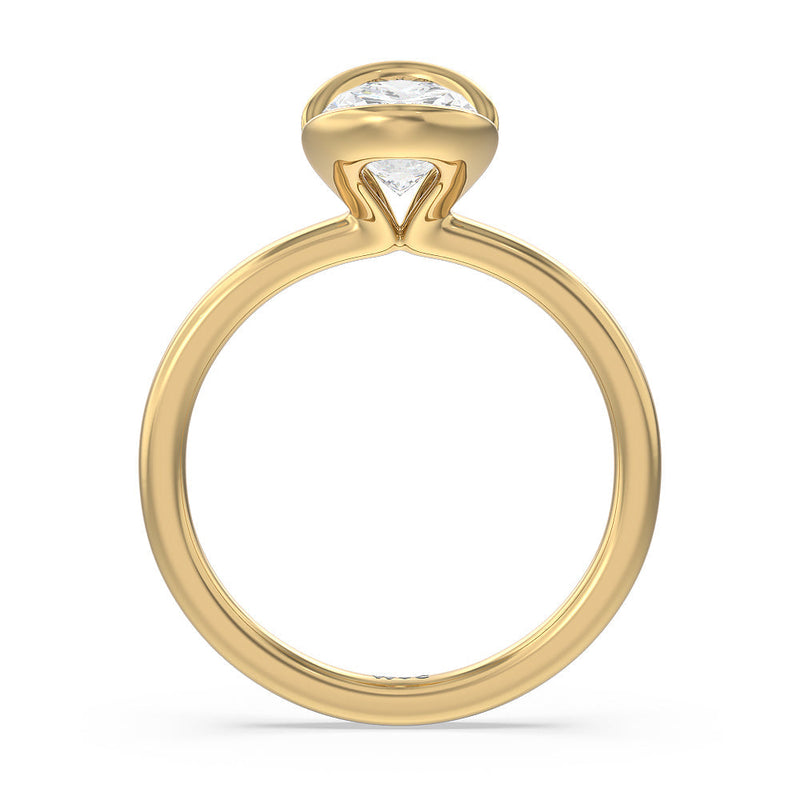 Seamless Half Bezel Solitaire Engagement Ring