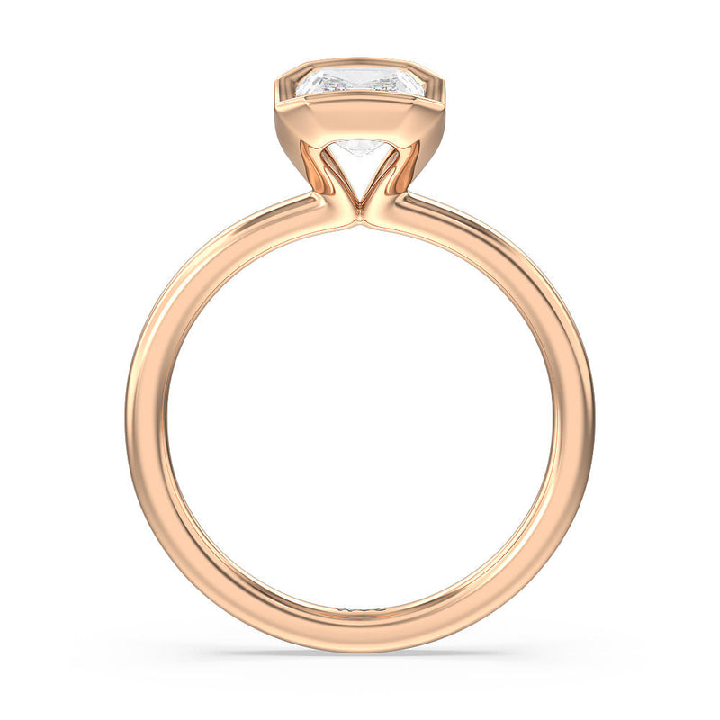Seamless Half Bezel Solitaire Engagement Ring