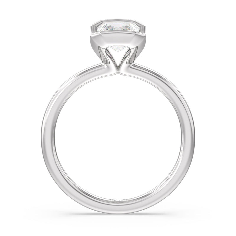 Seamless Half Bezel Solitaire Engagement Ring