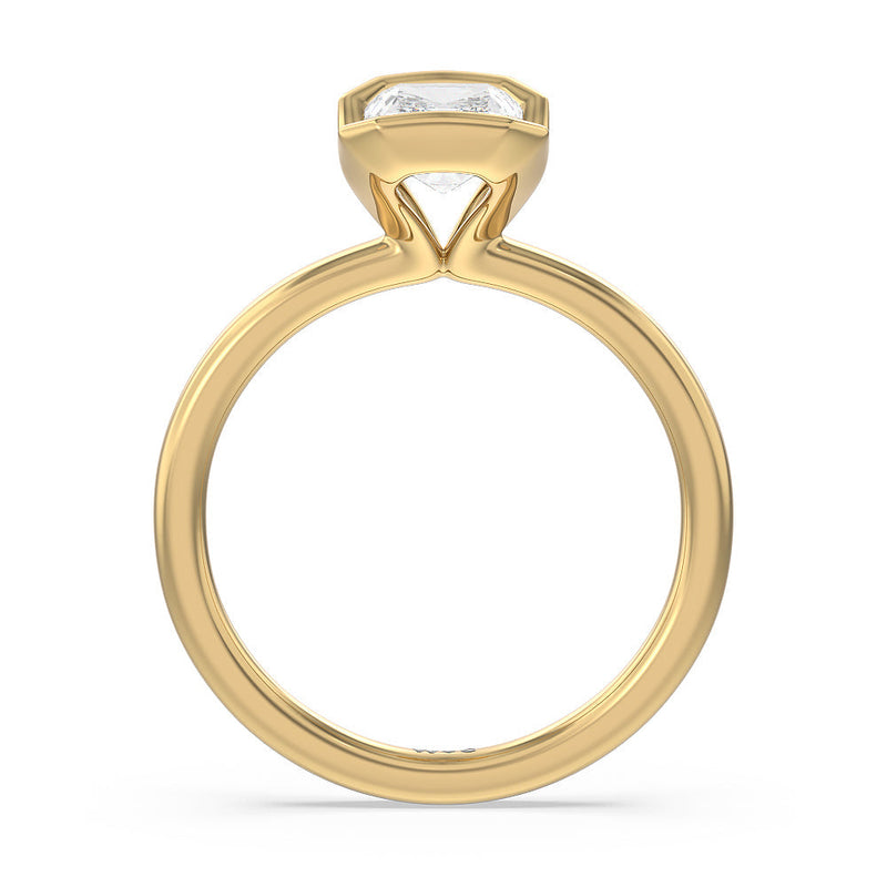 Seamless Half Bezel Solitaire Engagement Ring