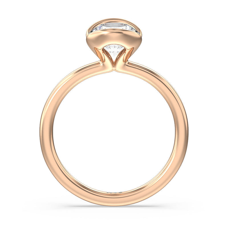 Seamless Half Bezel Solitaire Engagement Ring
