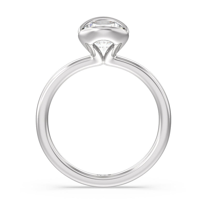 Seamless Half Bezel Solitaire Engagement Ring