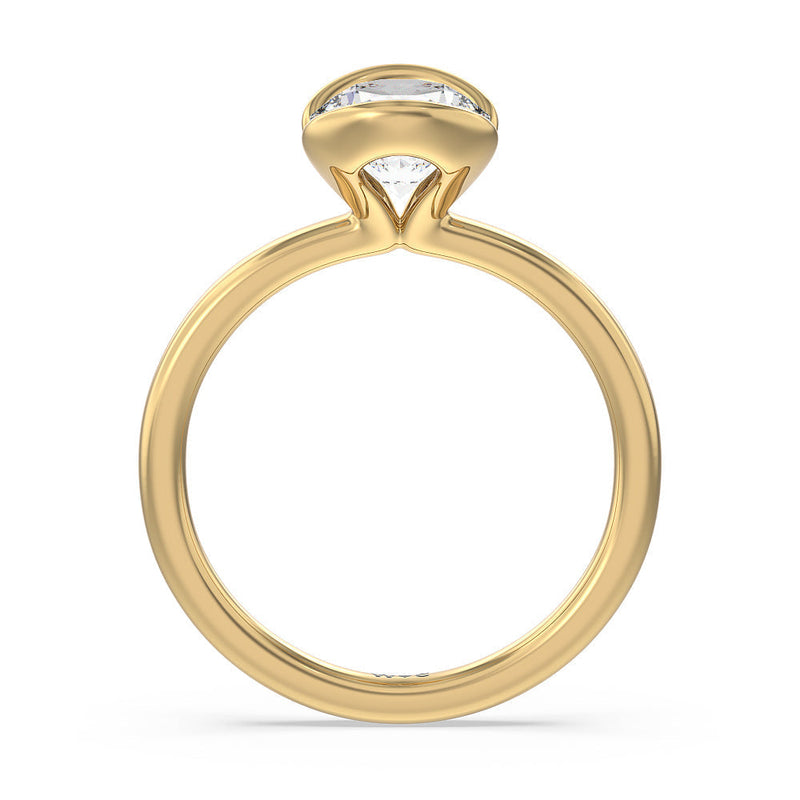 Seamless Half Bezel Solitaire Engagement Ring