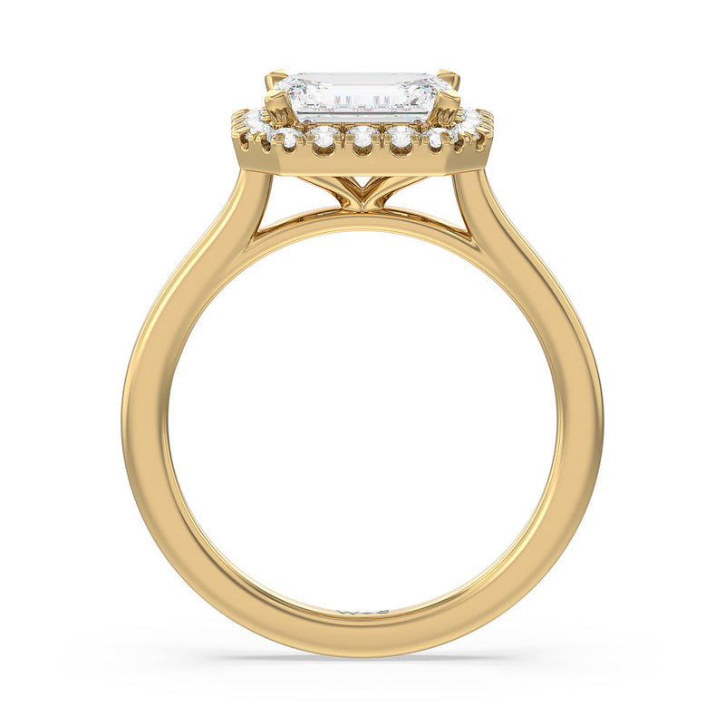East West Halo Cathedral Engagement Ring