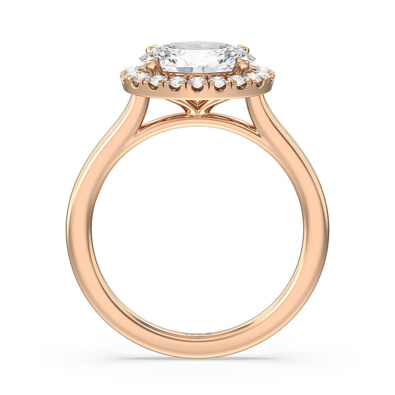 East West Halo Cathedral Engagement Ring