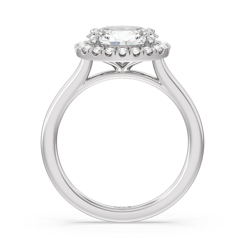 East West Halo Cathedral Engagement Ring