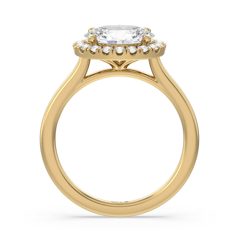 East West Halo Cathedral Engagement Ring