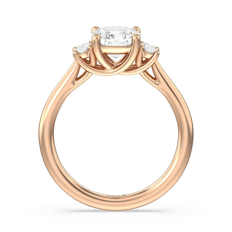 Classic Oval Side Stone In Trellis Basket Engagement Ring