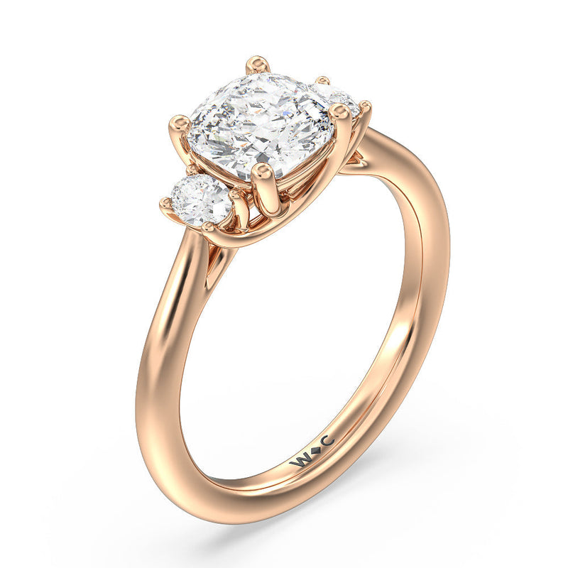 Classic Oval Side Stone In Trellis Basket Engagement Ring