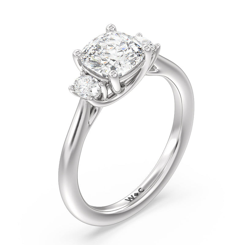 Classic Oval Side Stone In Trellis Basket Engagement Ring