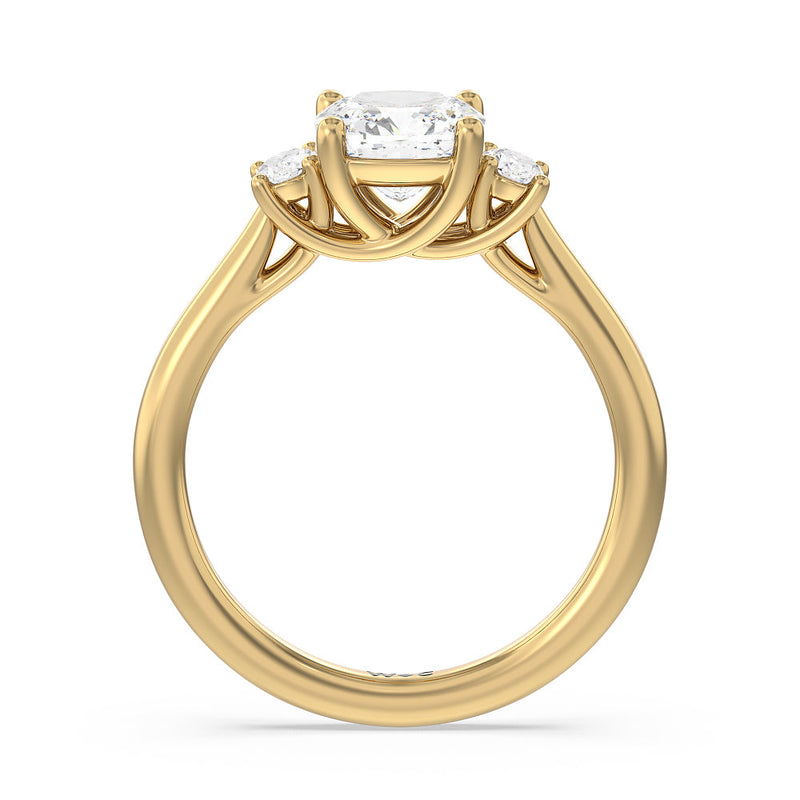 Classic Oval Side Stone In Trellis Basket Engagement Ring