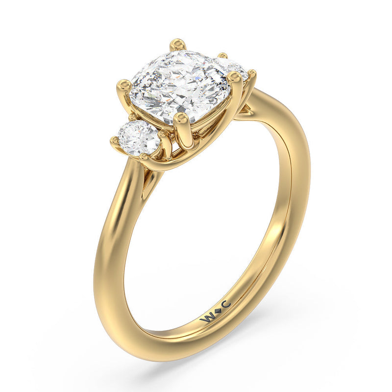 Classic Oval Side Stone In Trellis Basket Engagement Ring