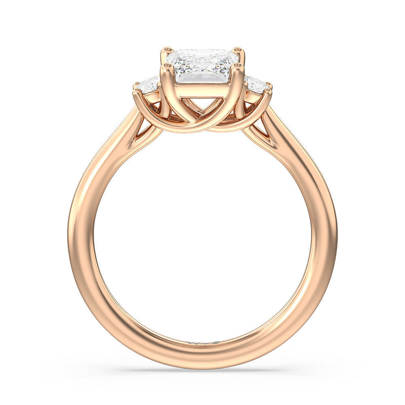 Classic Oval Side Stone In Trellis Basket Engagement Ring