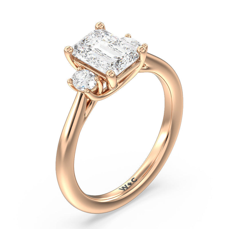 Classic Oval Side Stone In Trellis Basket Engagement Ring
