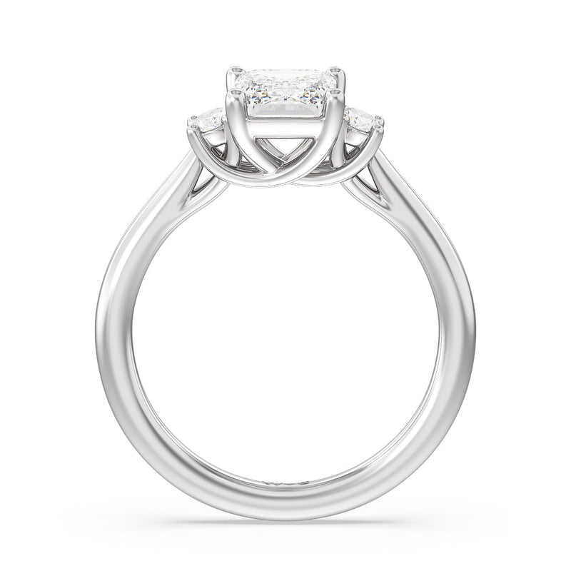 Classic Oval Side Stone In Trellis Basket Engagement Ring