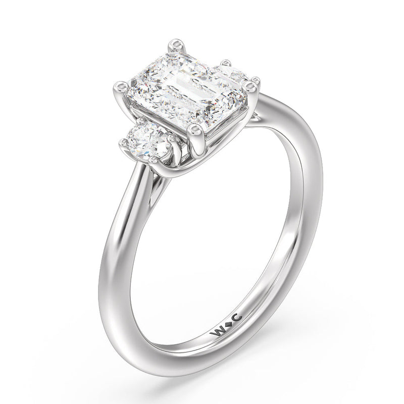 Classic Oval Side Stone In Trellis Basket Engagement Ring