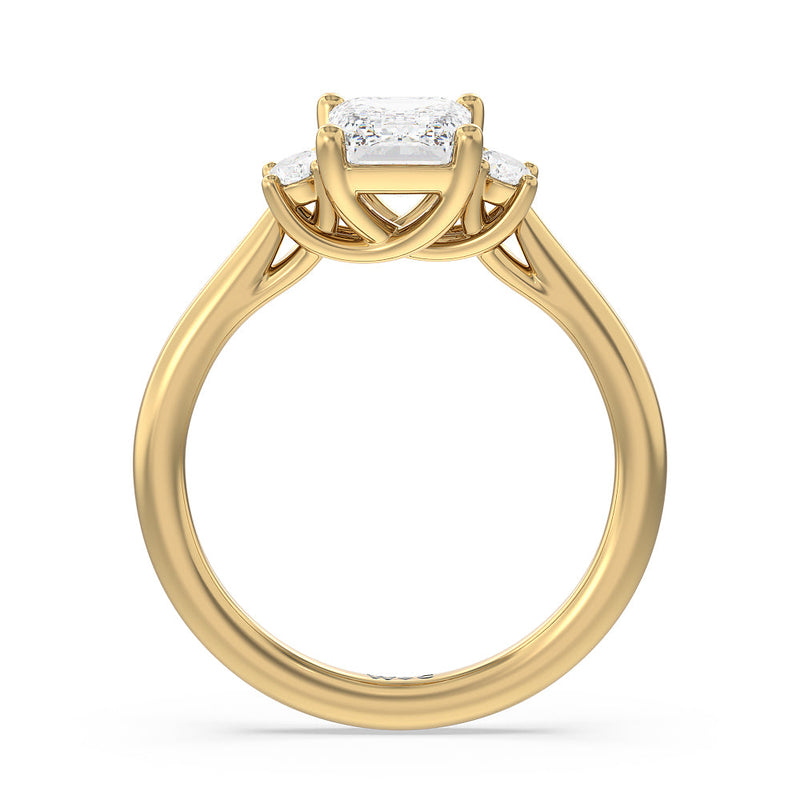 Classic Oval Side Stone In Trellis Basket Engagement Ring