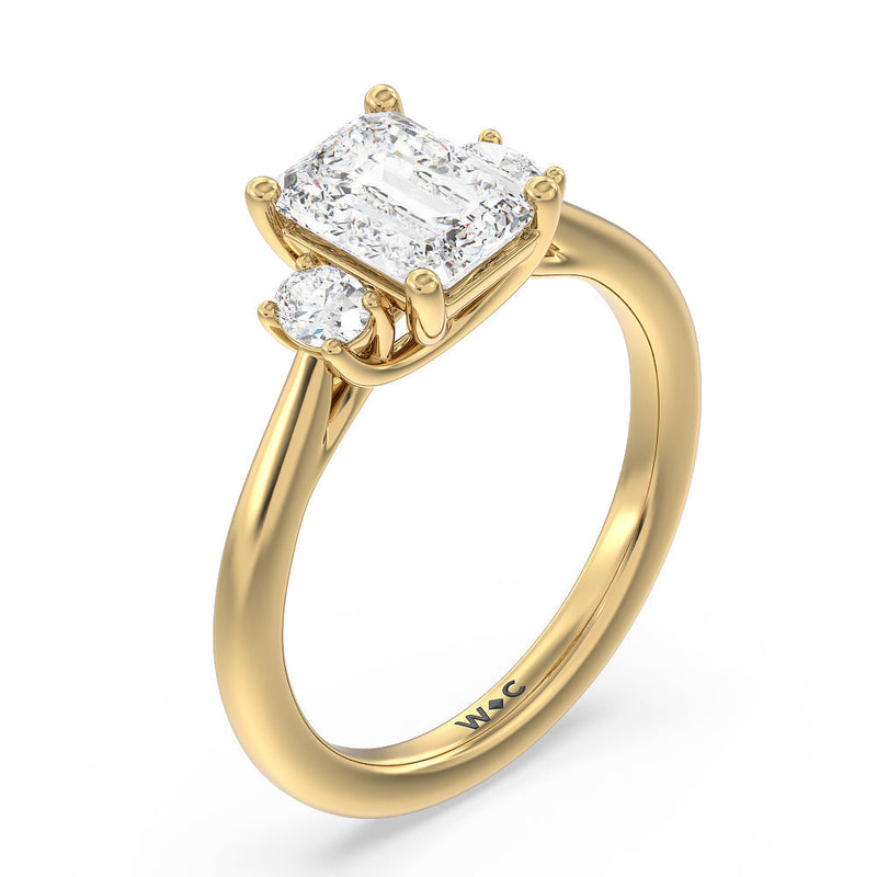 Classic Oval Side Stone In Trellis Basket Engagement Ring