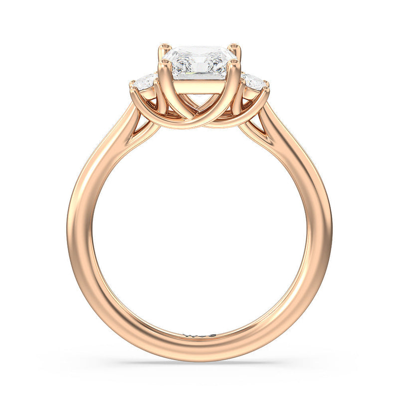 Classic Oval Side Stone In Trellis Basket Engagement Ring