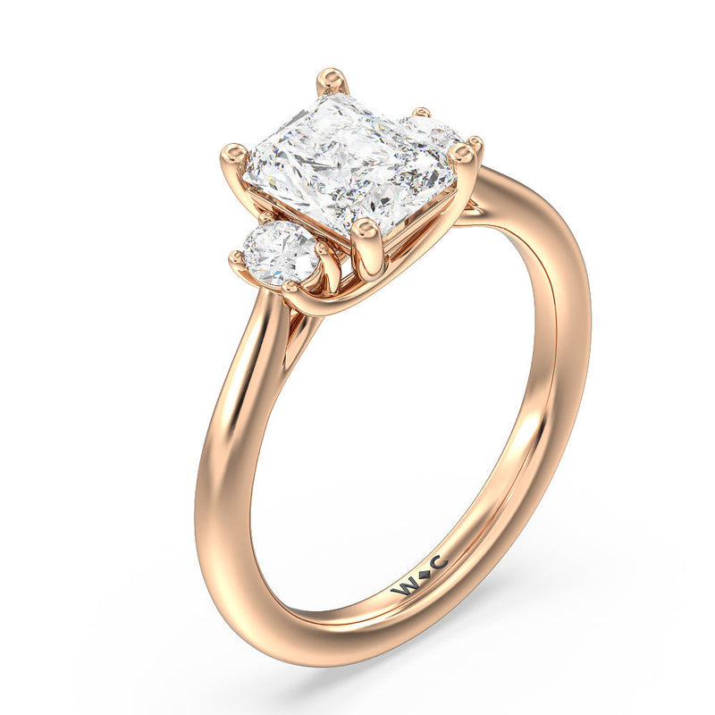 Classic Oval Side Stone In Trellis Basket Engagement Ring