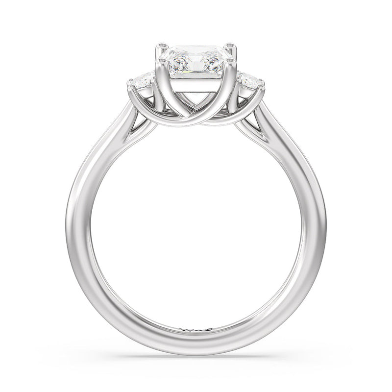 Classic Oval Side Stone In Trellis Basket Engagement Ring