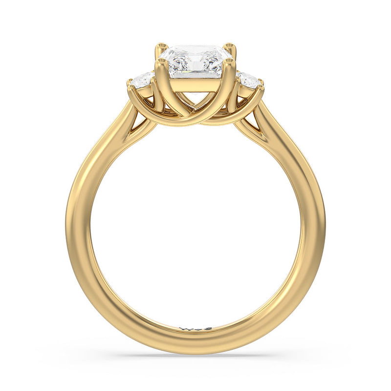 Classic Oval Side Stone In Trellis Basket Engagement Ring