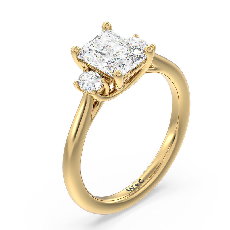 Classic Oval Side Stone In Trellis Basket Engagement Ring