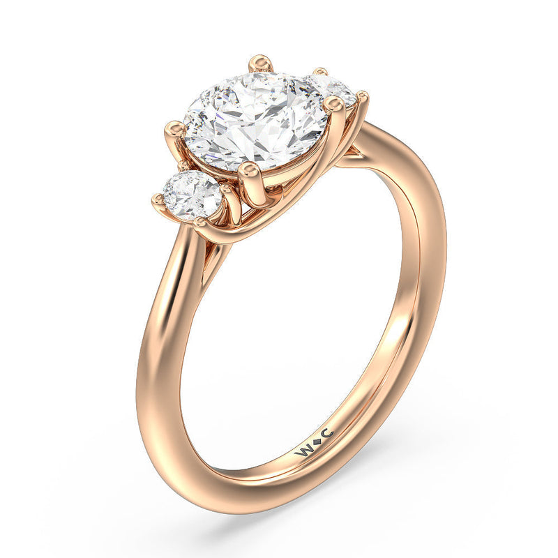 Classic Oval Side Stone In Trellis Basket Engagement Ring
