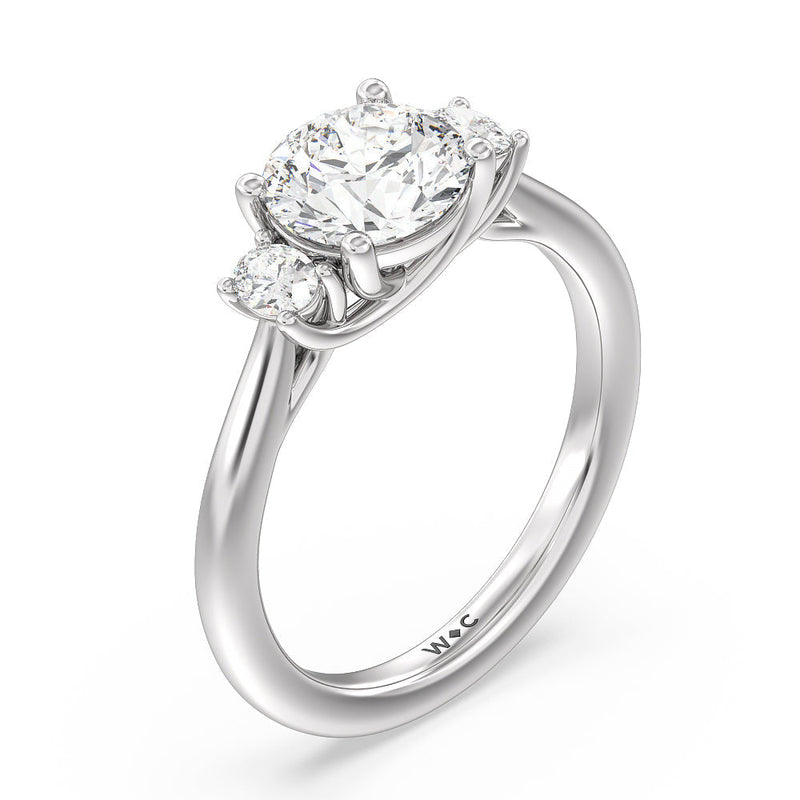 Classic Oval Side Stone In Trellis Basket Engagement Ring