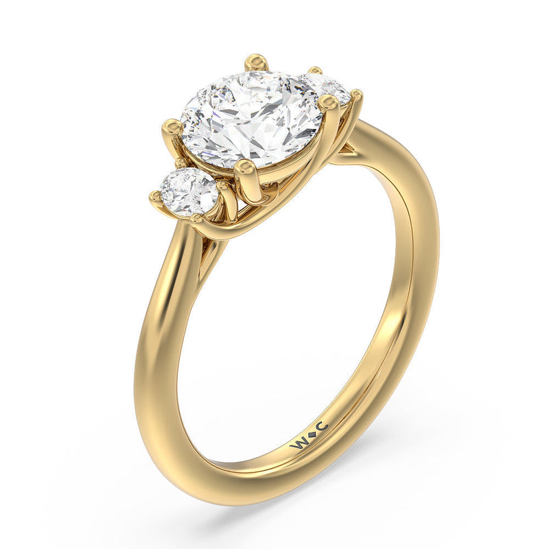 Classic Oval Side Stone In Trellis Basket Engagement Ring