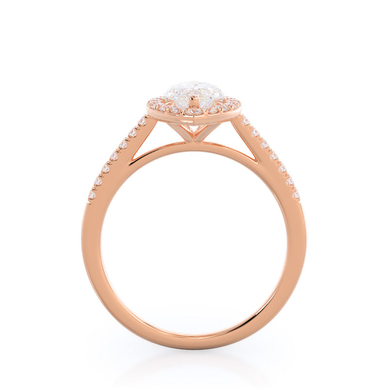 Cathedral Pave Halo Engagement Ring