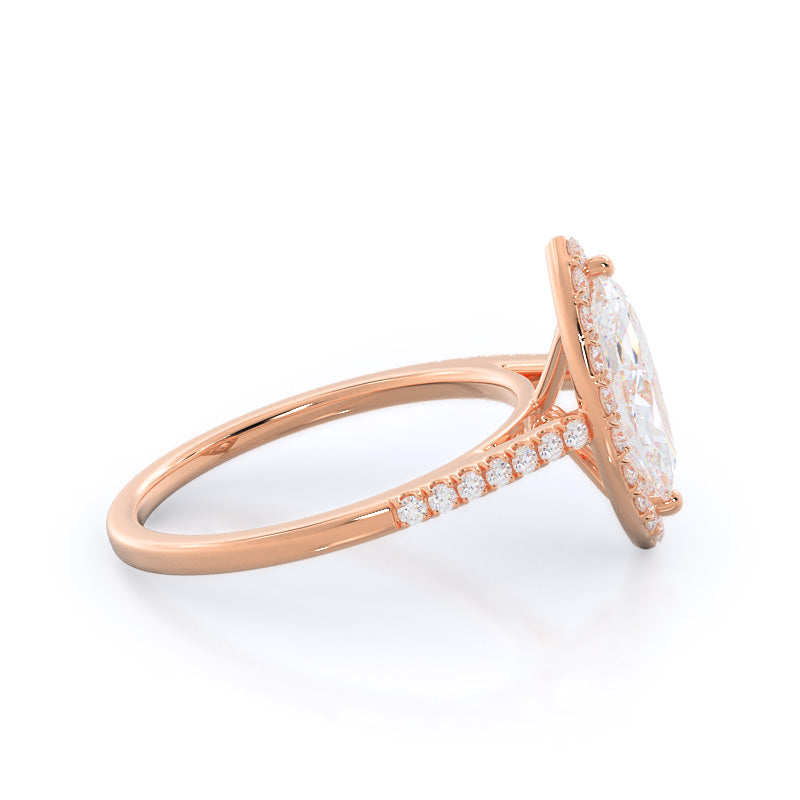 Cathedral Pave Halo Engagement Ring