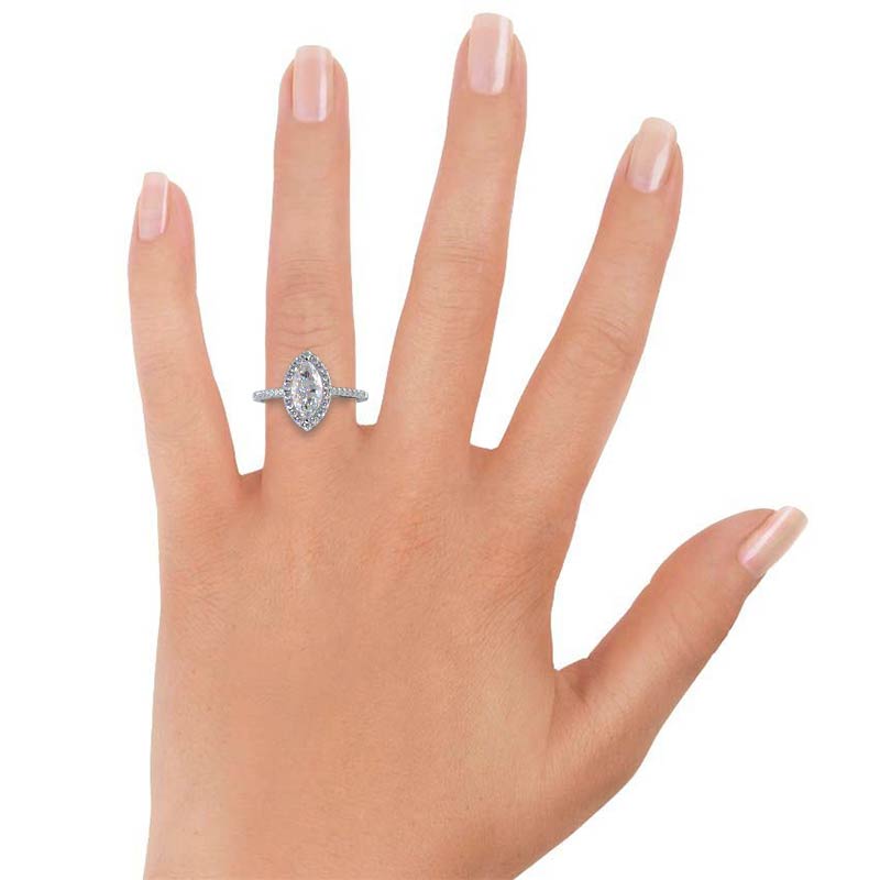 Cathedral Pave Halo Engagement Ring