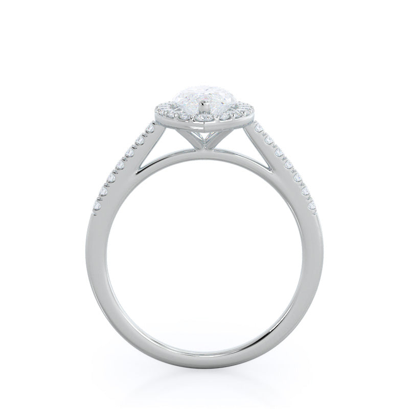 Cathedral Pave Halo Engagement Ring