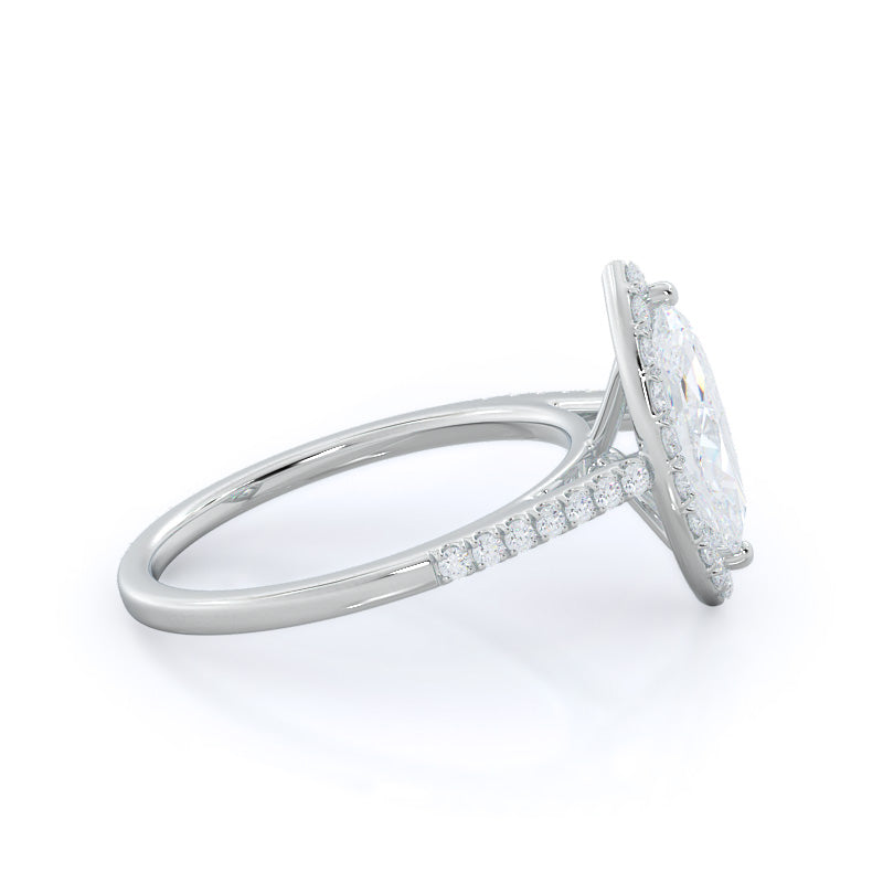Cathedral Pave Halo Engagement Ring