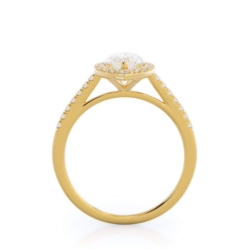 Cathedral Pave Halo Engagement Ring