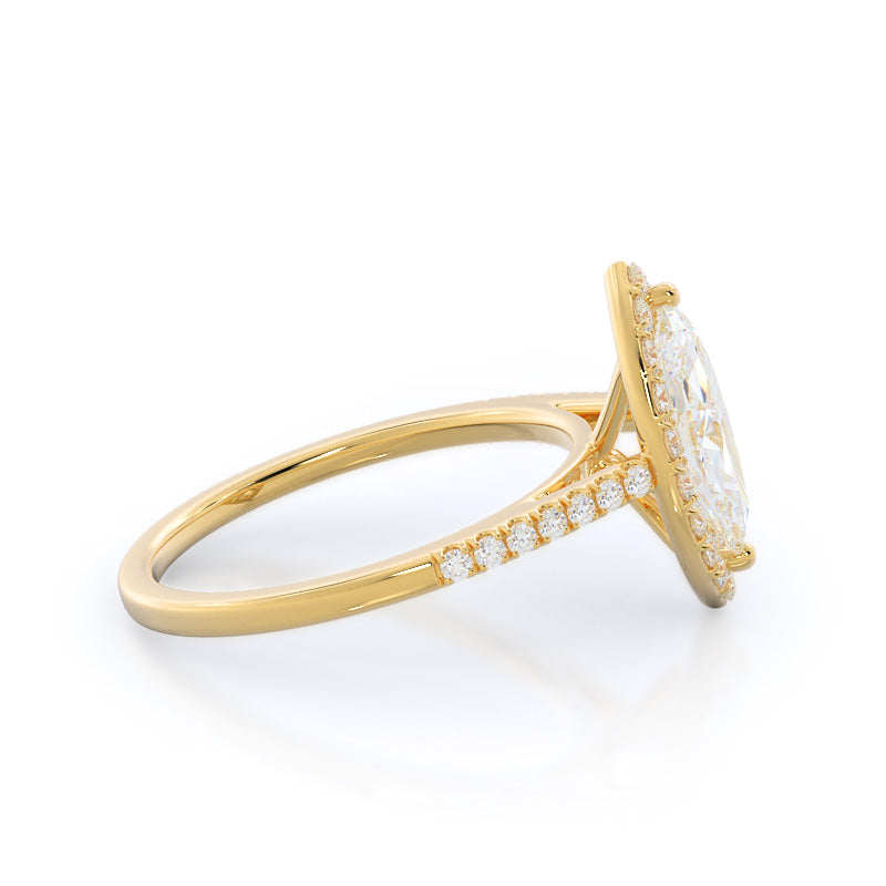 Cathedral Pave Halo Engagement Ring