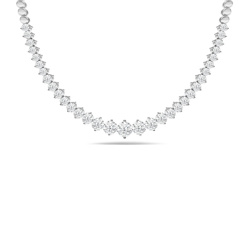 Two-Prong Tapering Diamond Shiny Link Necklace