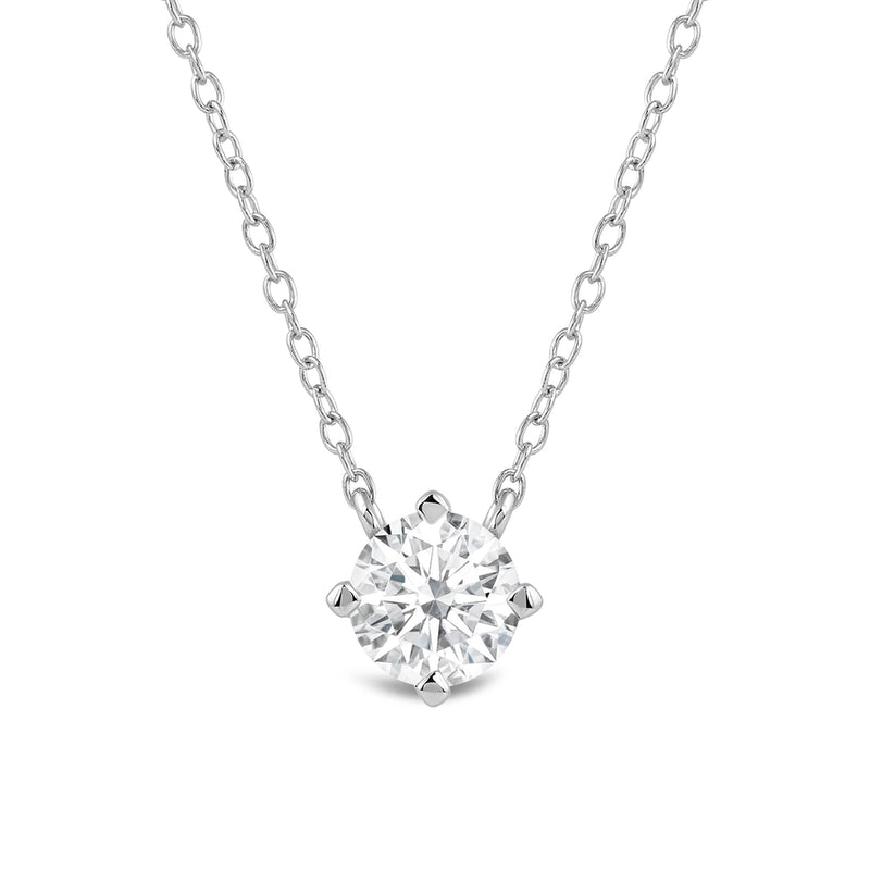 Kite Set Round Lab Created Diamond Solitaire Pendant