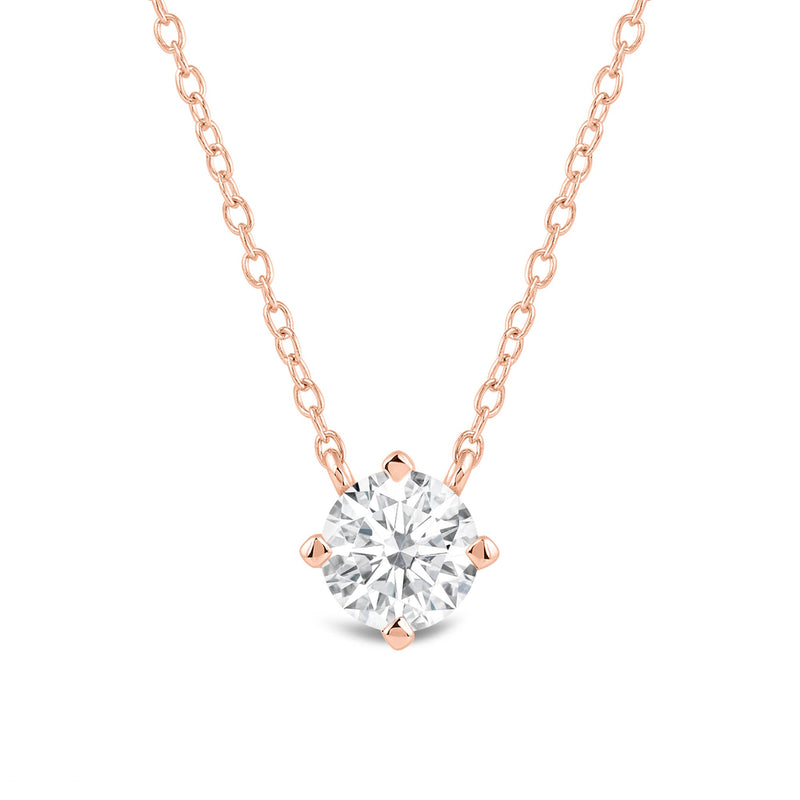 Kite Set Round Lab Created Diamond Solitaire Pendant
