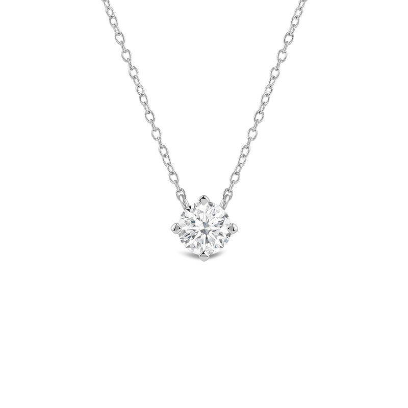 Kite Set Round Lab Created Diamond Solitaire Pendant
