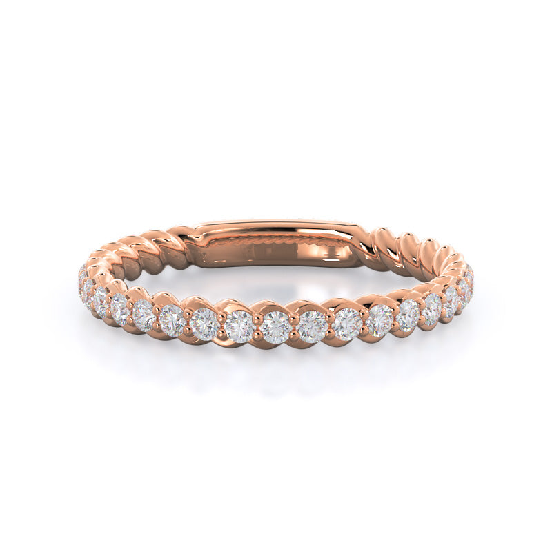 Coil Accent Diamond Wedding Band