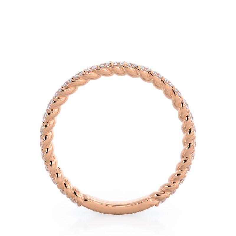 Coil Accent Diamond Wedding Band